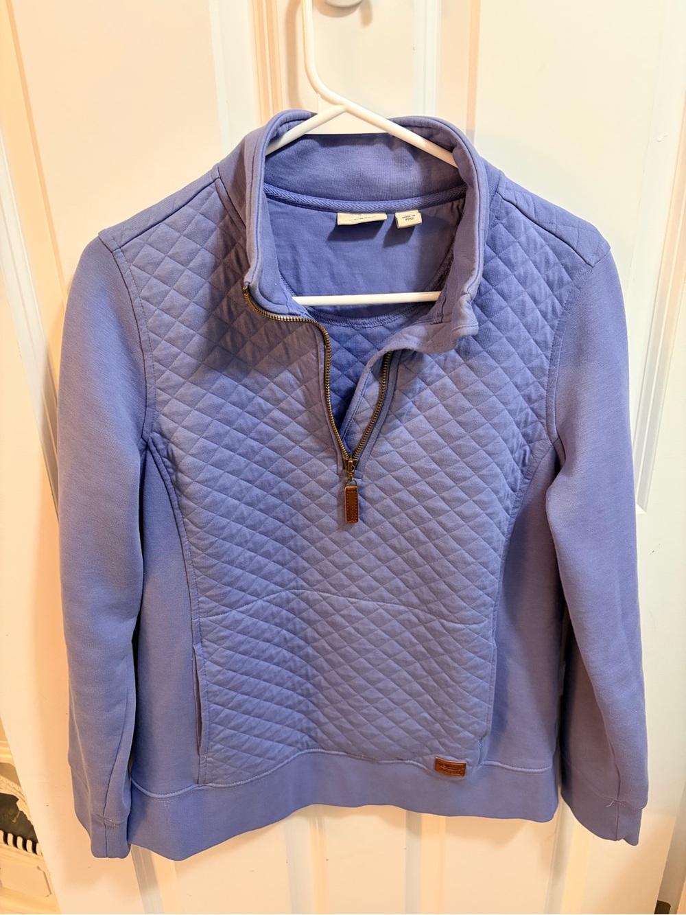 L.L. Bean Lavender Quilted Half-Zip Sweatshirt
